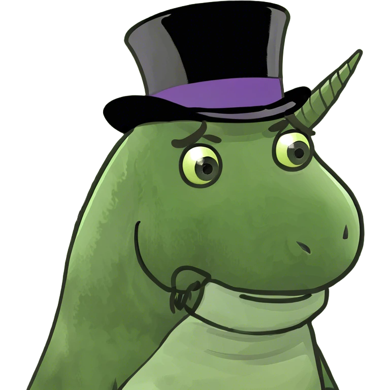 unicorn with a top hat and a beard emoji