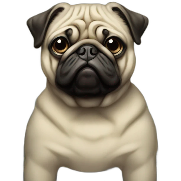 A cyberpunk pug in Art Nouveau style during 1910 emoji