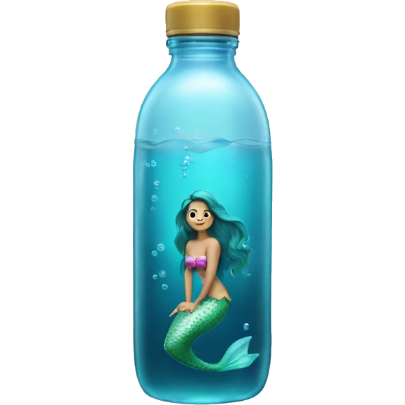 mermaid-shape water in bottle emoji