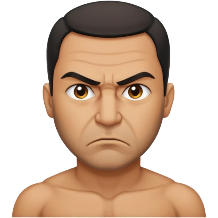 an angry Iraqi, in profile, chest-high emoji