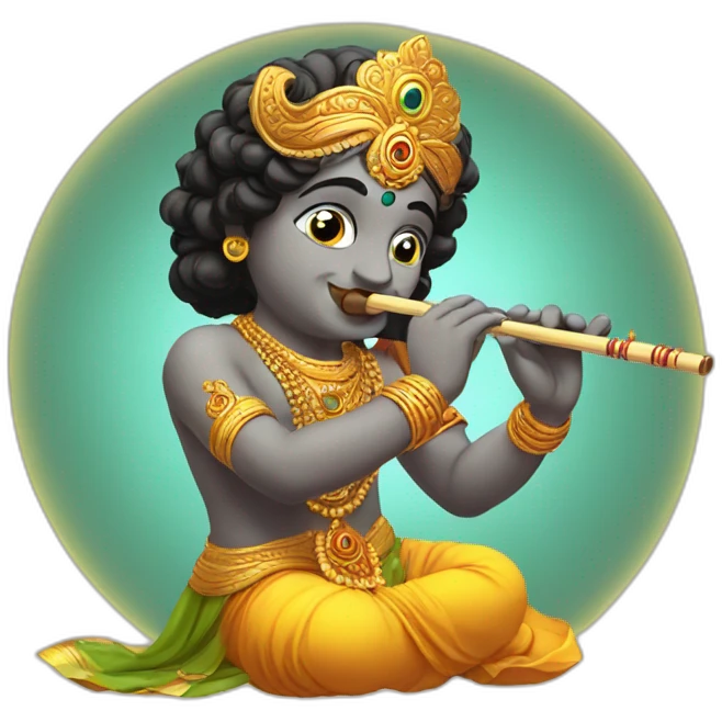 lord krishna playing flute emoji