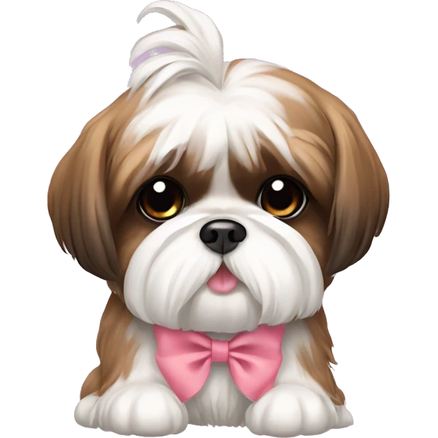 cute shih tzu with pookie bow emoji
