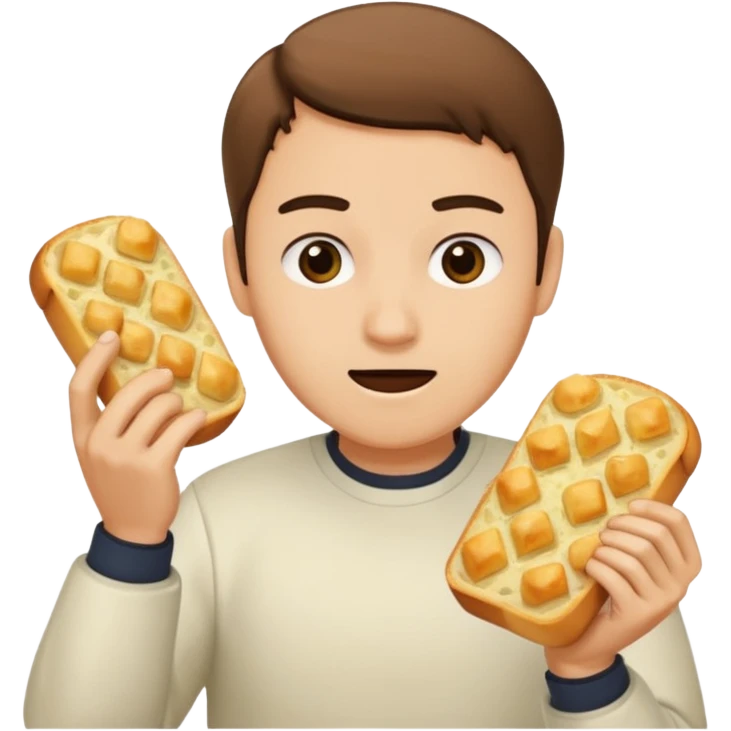 Beating someone with garlic bread emoji