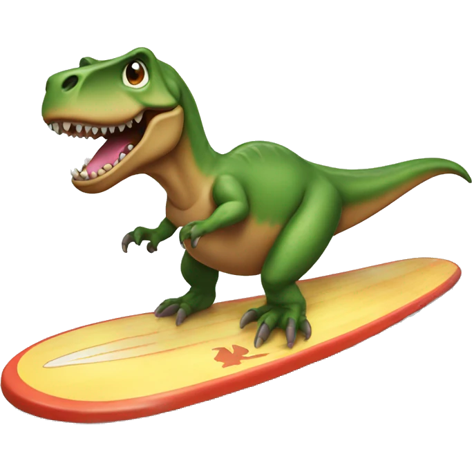 trex on a surfboard  emoji