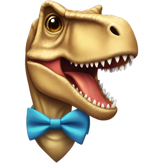 T-rex with bowtie emoji