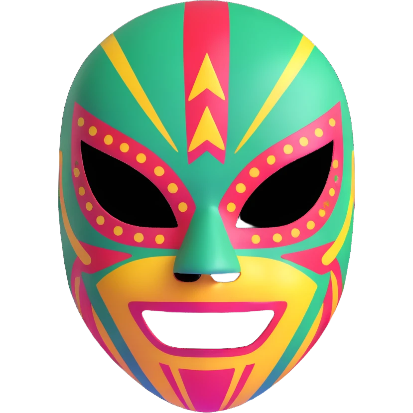 luchador ski mask, colorful mexican wrestling mask emoji