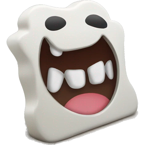dog teeth on tile floor emoji