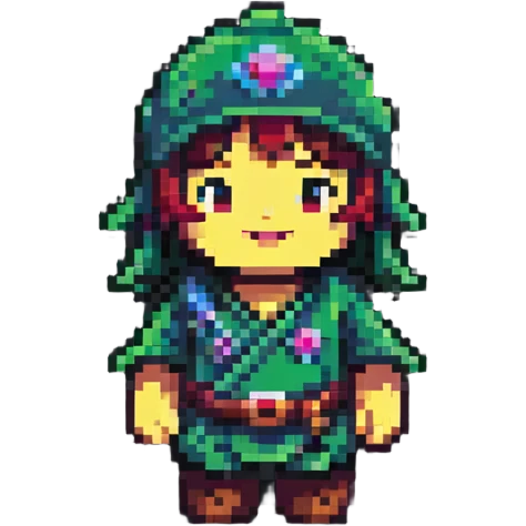 pixel art character resembling حزلقوم with a playful and humorous look emoji