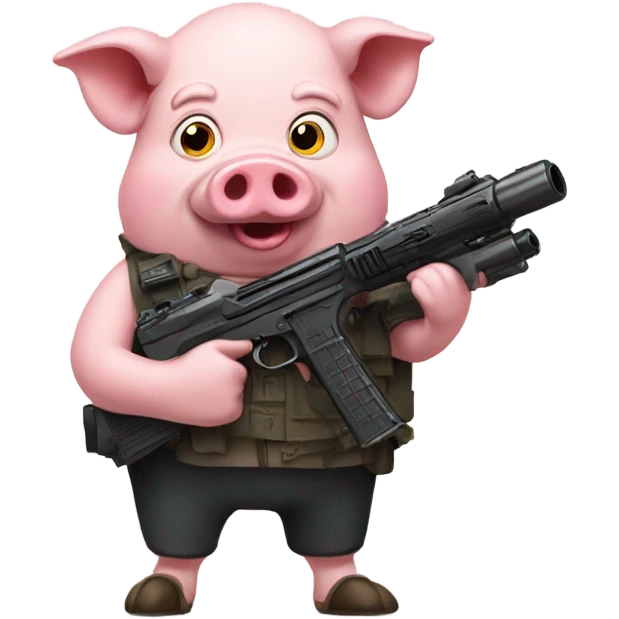 Pig with a gun emoji