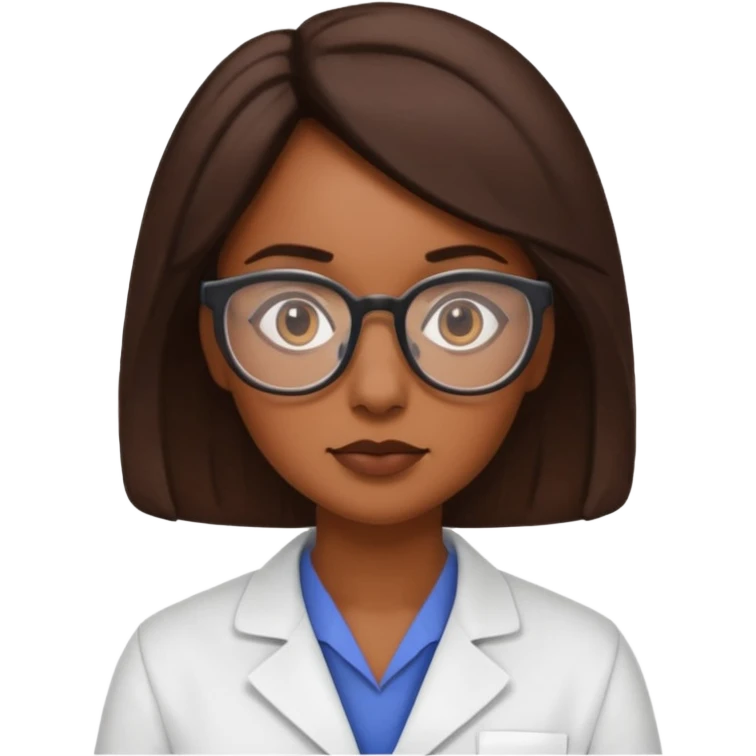a woman scientist wearing glasses emoji