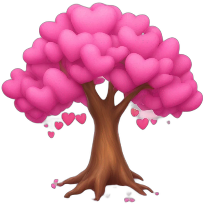 pink love tree rainbow emoji