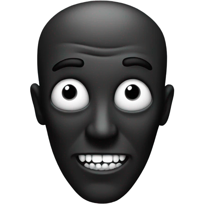 Scary horror with creepy big smile emoji