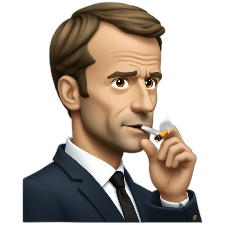 Emmanuel Macron smoking emoji