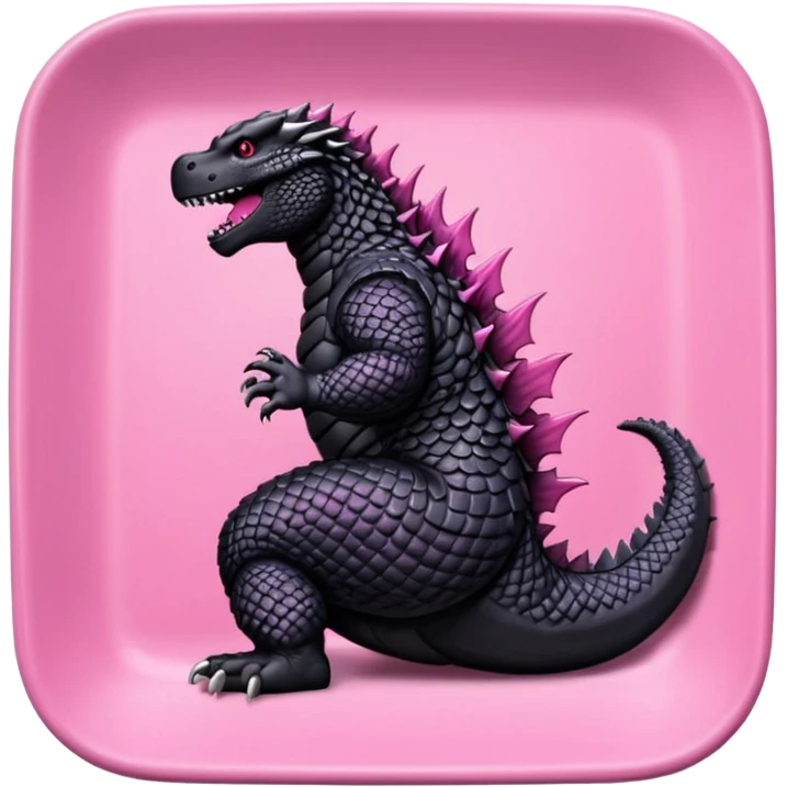 Godzilla Evolved pink plates black scales emoji
