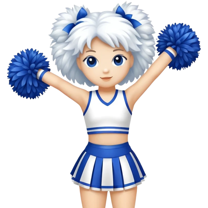 blue and white cheerleader pompom emoji