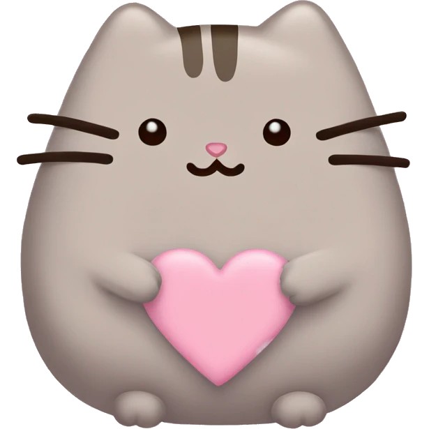 pusheen light pink heart emoji