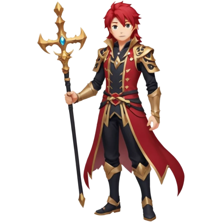 Diluc from Genshin Impact (full body) (tall adult male) (long hair) emoji
