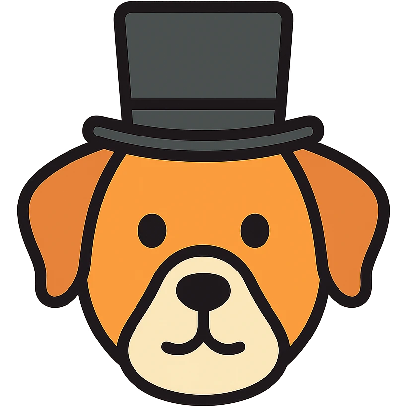 dog with tophat emoji