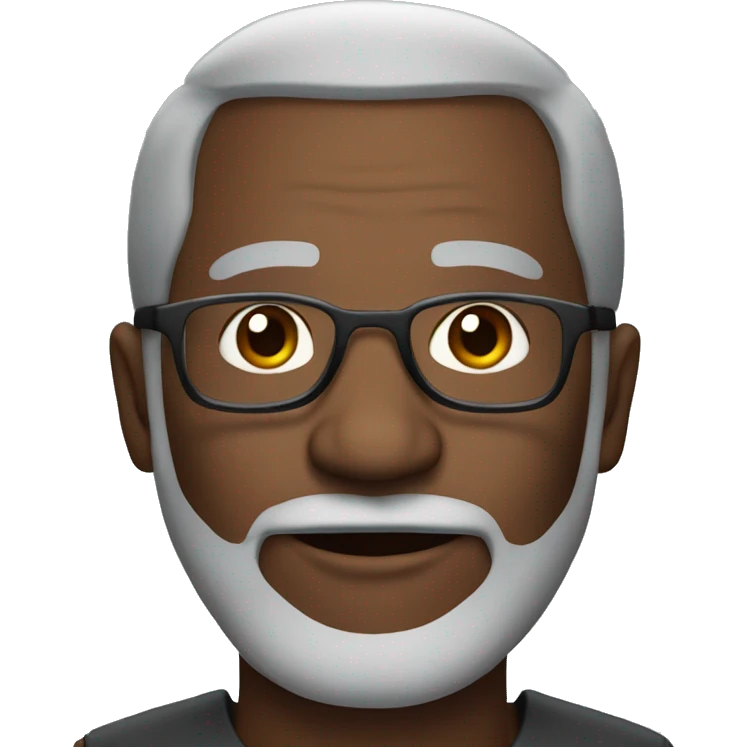 50 old black man with grey beard and glasses emoji