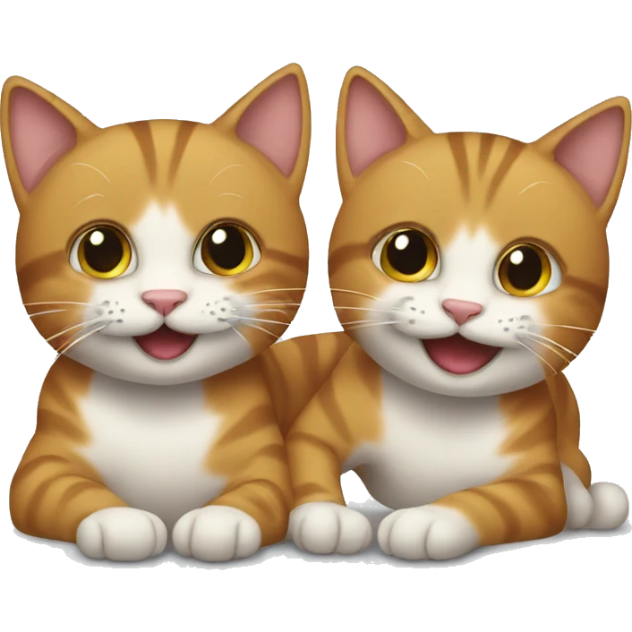 two cats playing emoji