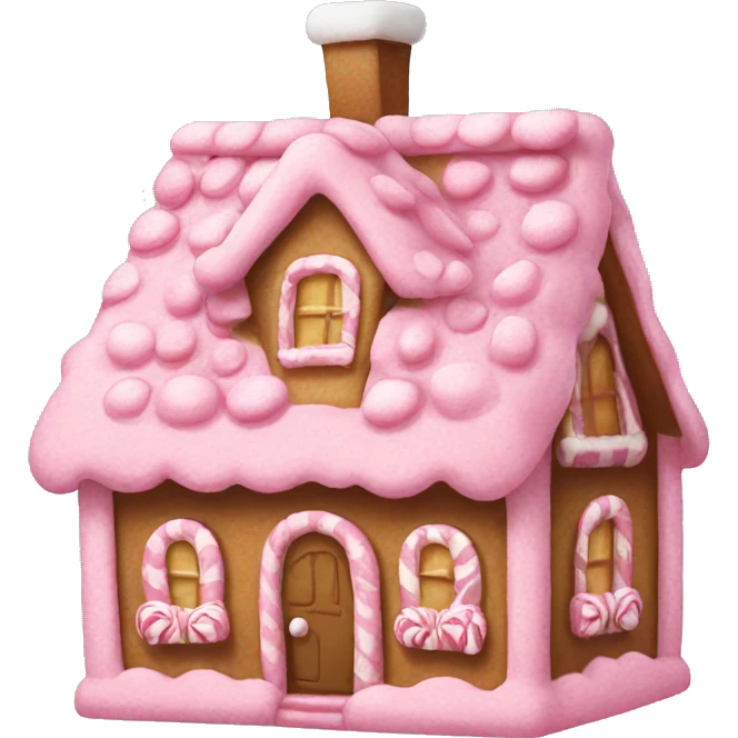 Pink gingerbread house emoji