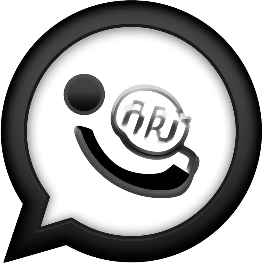 whatsapp icon black and white emoji