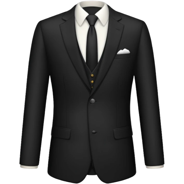 Чёрный деловой костюм на чёрном фоне, без человека emoji