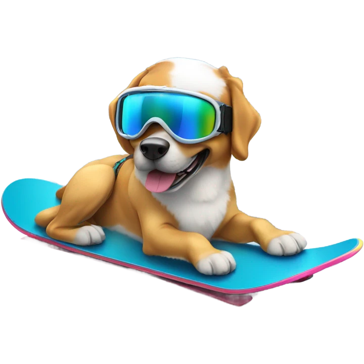 Snowboarding dog emoji