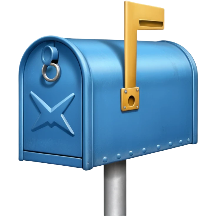 empty open blue mailbox emoji