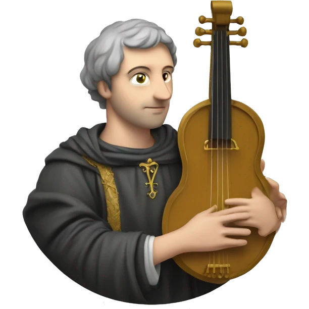 Petrarch holds a lyre in his hand emoji