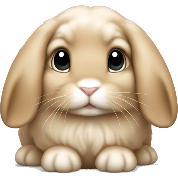 Adorable tan holland lop bunny emoji
