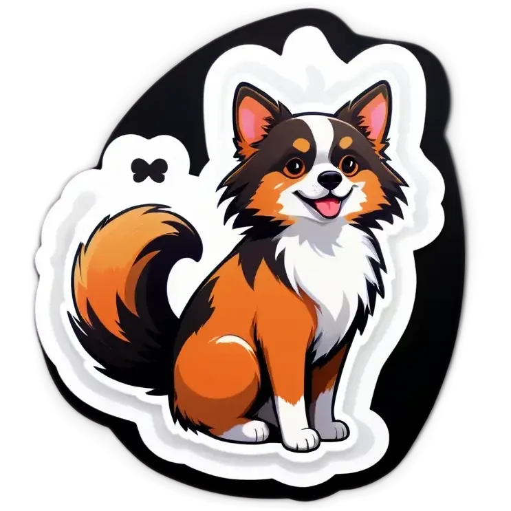 dog with cat tail emoji