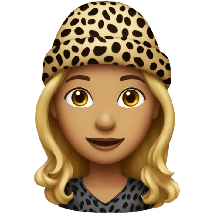 girl with leopard print hat emoji
