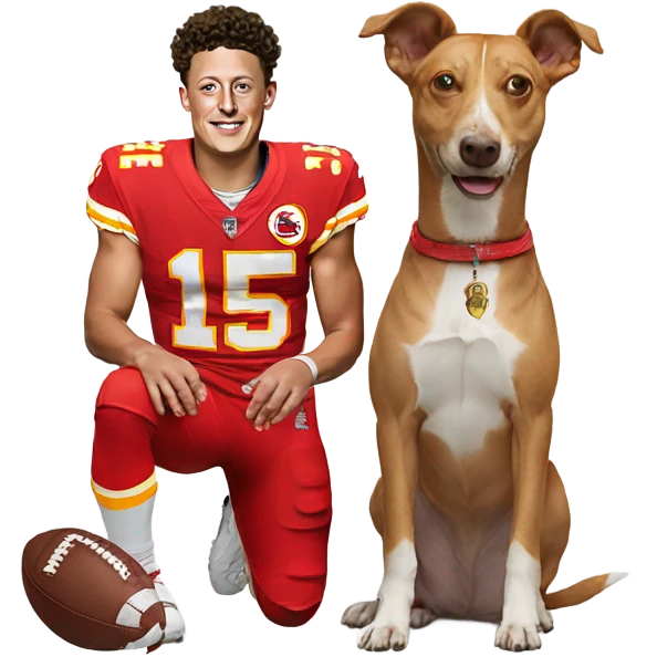 Patrick Mahomes with a dog emoji