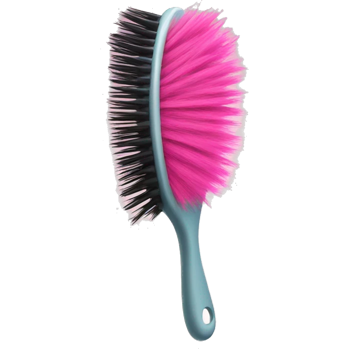 Realistic pink hair brush emoji