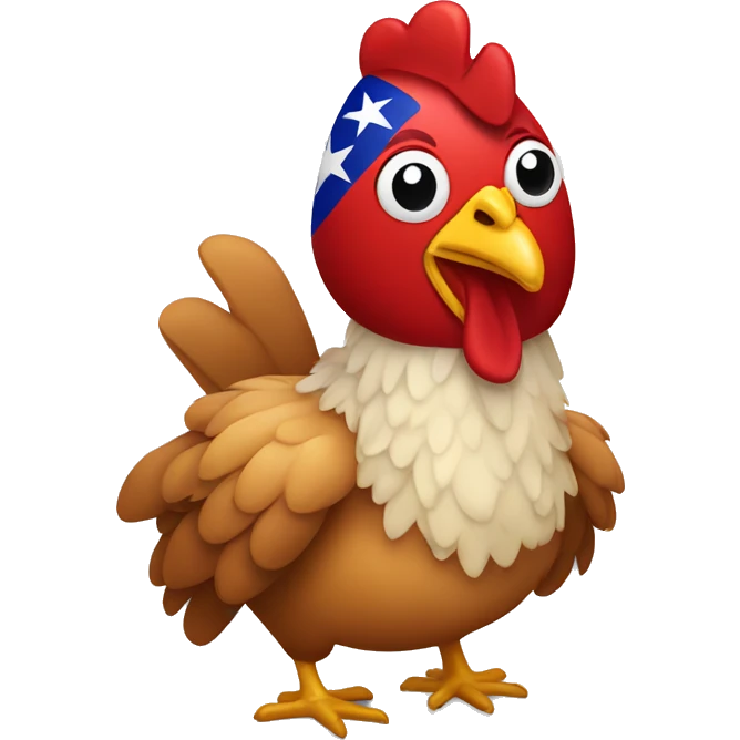 chicken with the color of flag turkey emoji