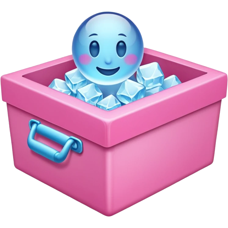 just make an emoji with a pink box with ice inside emoji