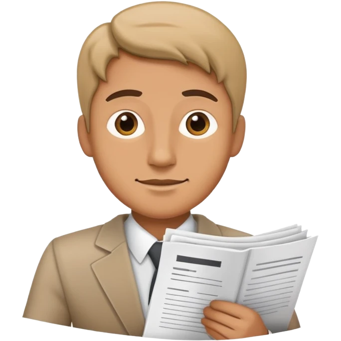 man holding documents and papers emoji