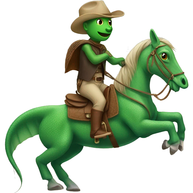 Lizard riding horse  emoji