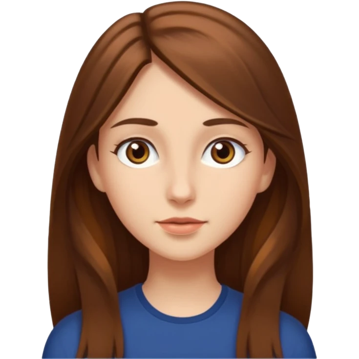 Tall girl with long brown hair and brown  eyes
 emoji