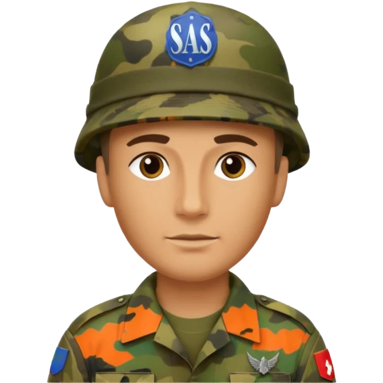 S.A.S mit salotiertem Soldaten in Tarnfarbe und den SAS Buchstaben auf der Mütze emoji