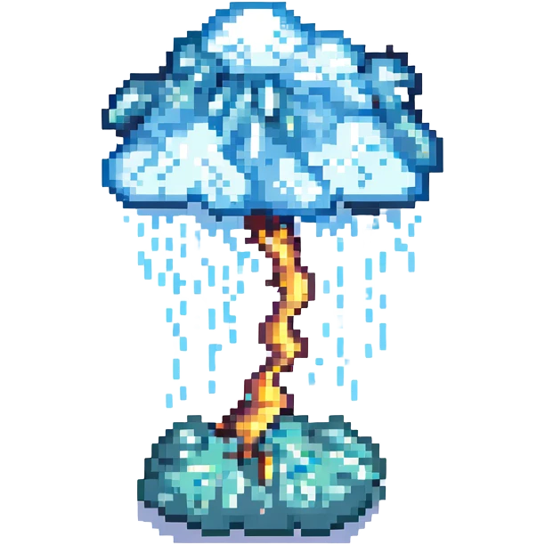 Cloud with rain/lightning emoji