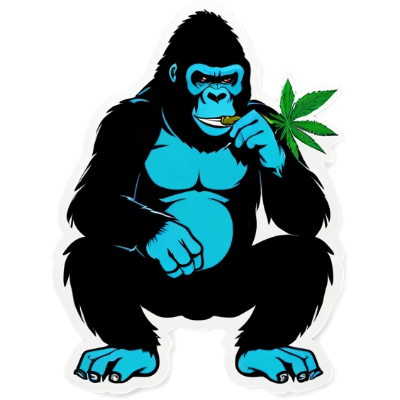 Gorilla eating weed emoji