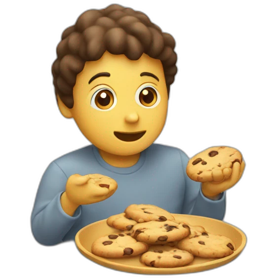 Chat qui mange des cookies emoji