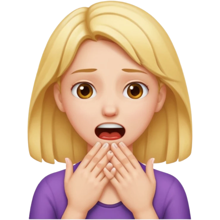 girl choking herself with her hands as a joke emoji