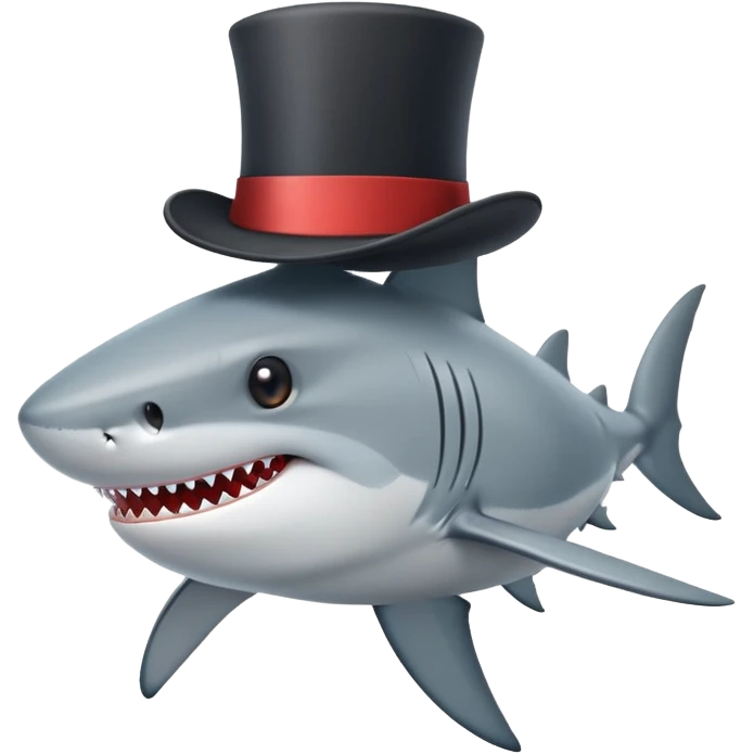 Shark with a top hat emoji