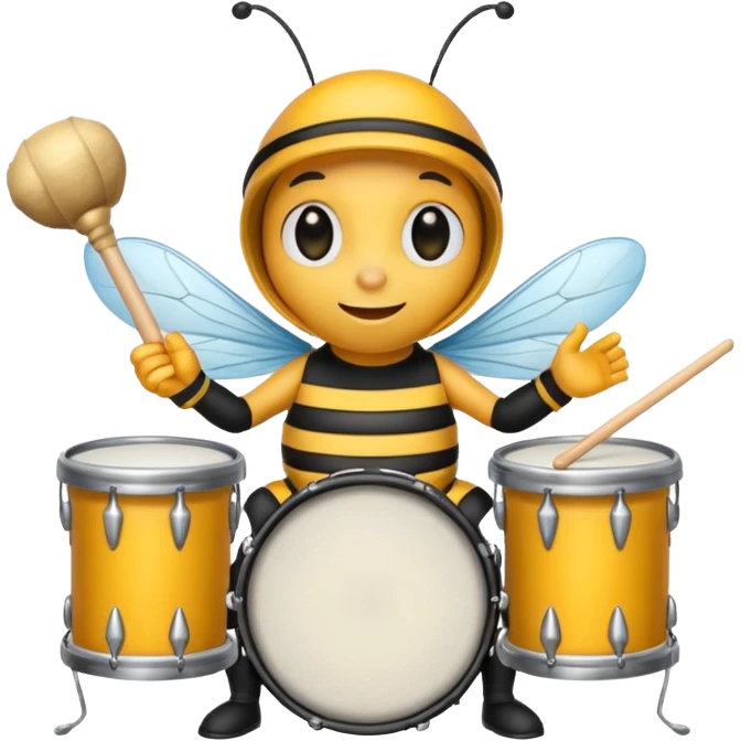 drum player bee emoji