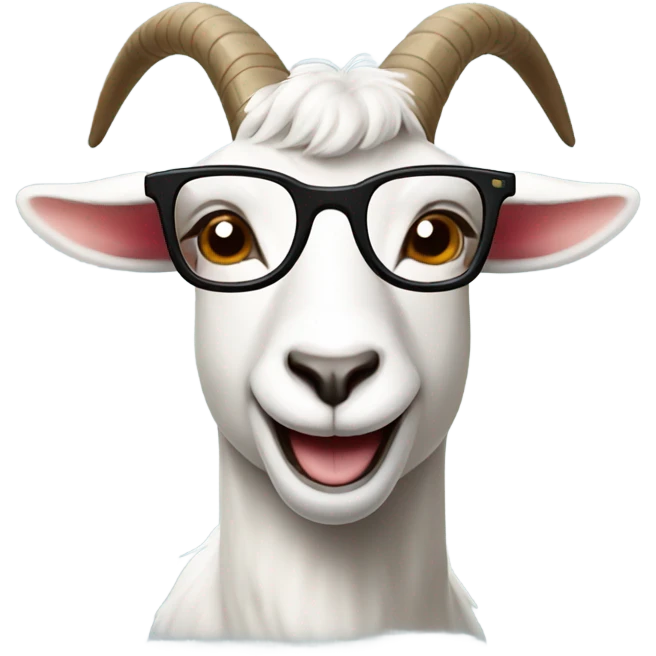 Happy male goat with glasses emoji