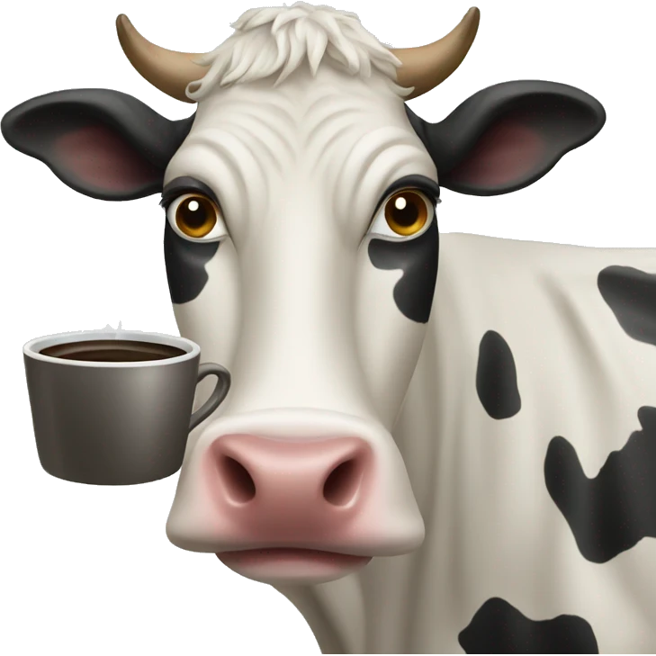 Cow drinking coffee  emoji