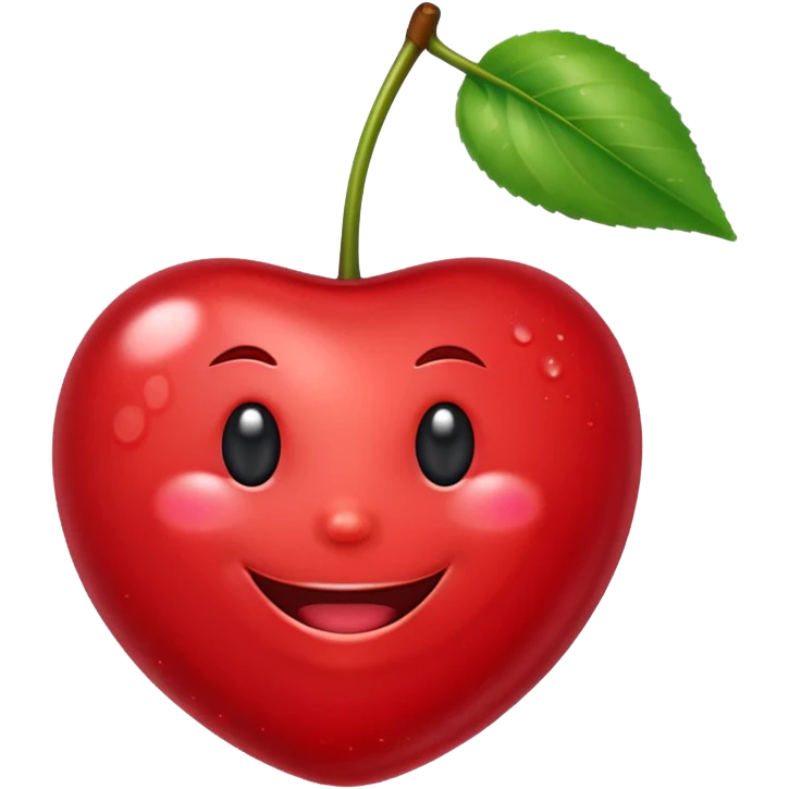 washed smiling cherry emoji